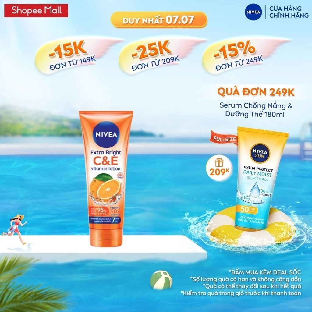 Sữa Dưỡng Thể NIVEA Vitamin C&E Sáng Mượt Da Sau 7 Ngày (180 ml) - 84374