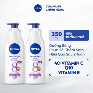 Bộ 2 Sữa Dưỡng Thể NIVEA Sáng Da Ban Đêm (350 ml) từ 8 Super Foods – 98412