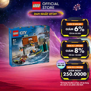 LEGO CITY 60417 Đồ chơi lắp ráp Tàu cảnh sát và hang ổ tội phạm (311 chi tiết)