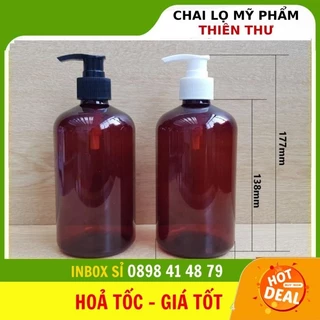 Chai Lọ Xịt Vòi Nhấn ❣️ Nhựa Pet Vòi Nhấn 500ml Lùn Chiết Mỹ Phẩm , Phụ Kiện Du Lịch