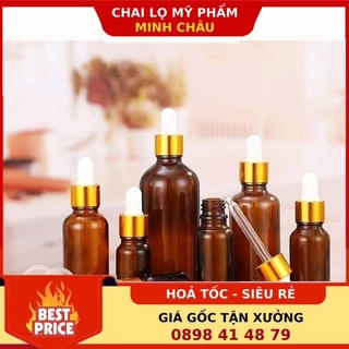 Lọ Chiết Serum ❣️ [5ml,10ml,15ml,20ml,30ml] Lọ Đựng Tinh Dầu Bóp Giọt Khoen Vàng,Bạc,Đen Chiết Mỹ Phẩm.