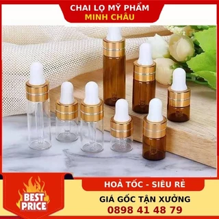 Chai Lọ Chiết Serum ❣️ Đựng Tinh Dầu Nước Hoa Thủy Tinh Mỏng Bóp Giọt 2ml,3ml,5ml Chiết Tinh Chất