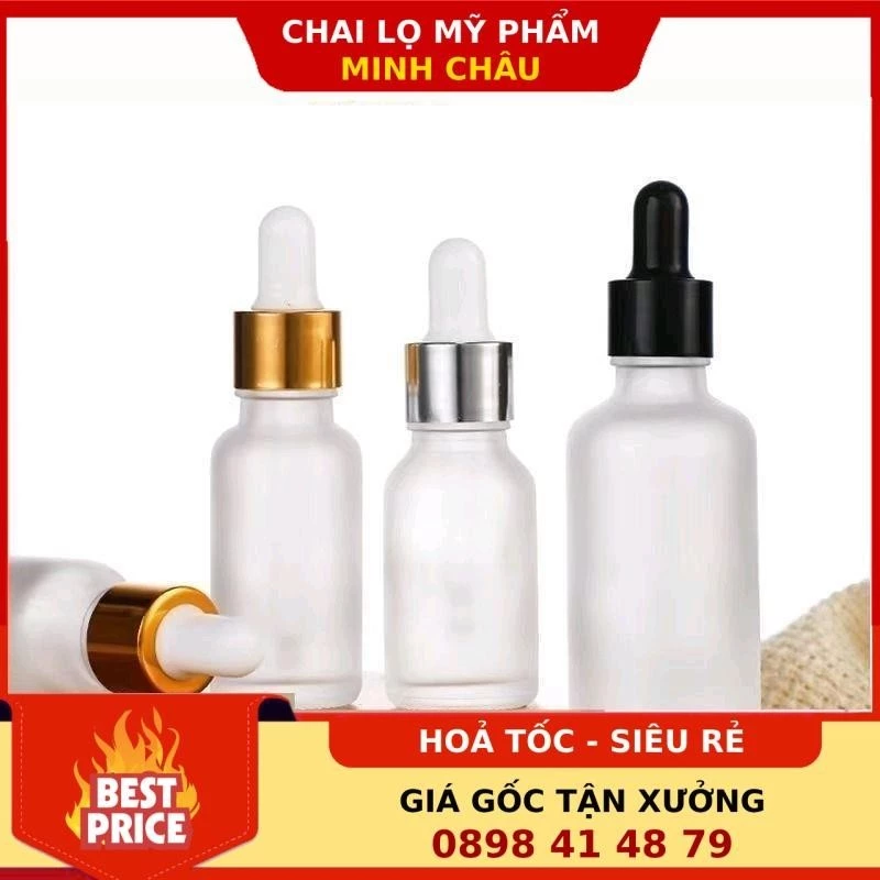 Chai Lọ Chiết Serum [5ml-100ml] Thủy Tinh Phun Mờ Cao Cấp Nắp Bóp Giọt ❣️