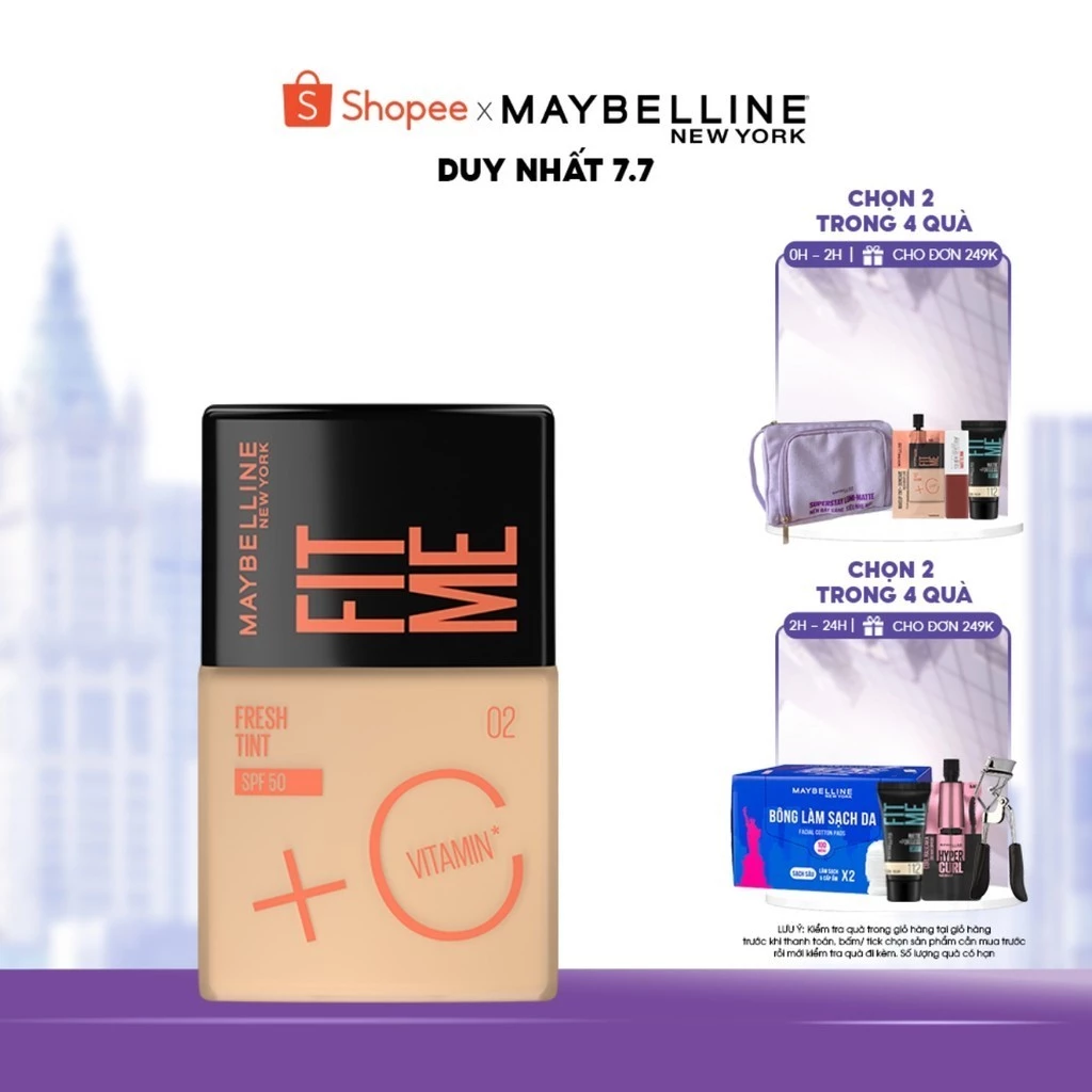 Kem Nền Fit Me Tint C Tươi Mướt Chống Nắng với Vitamin C & SPF50 Maybelline New York Fit Me