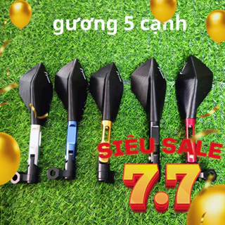 Gương chiếu hậu xe máy 5 cạnh rizoma gắn các dòng xe như wave, sirius, exciter, winner hàng loại 1 chất lượng cao