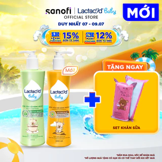 Bộ 1 Sữa Tắm Gội Trẻ em Lactacyd Baby Active Play 500ml +1 Lactacyd Baby Extra Milky 500ml