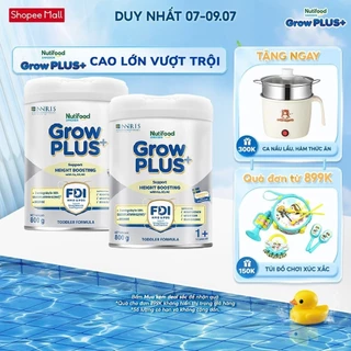 Combo 2 Sữa Bột Nutifood Sweden GrowPLUS+ Cao lớn vượt trội (Bạc) 800g