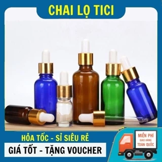 Lọ Chiết Serum ✵ [5ml-100ml] Lọ Đựng Tinh Dầu Xanh Lá Chiết Serum Bóp Giọt, Nắp Vặn Phụ Kiện Du Lịch