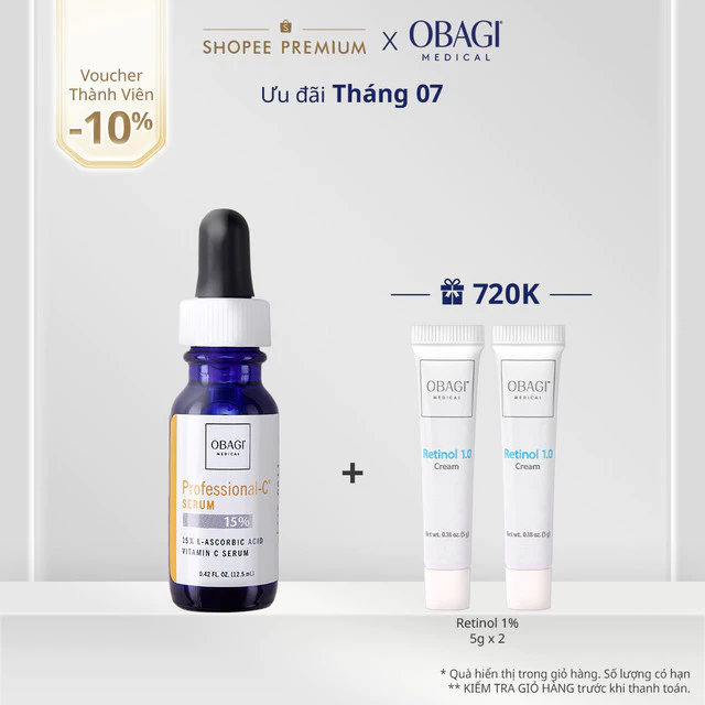 Serum Vitamin C 15% Dưỡng Sáng Da & Chống Oxy Hóa Obagi Professional-C 12.5ml