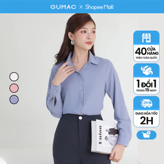 Áo sơ mi basic tay dài Regular B4 thời trang GUMAC BAE00001