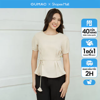 Áo kiểu chiết ly eo GUMAC AD08039