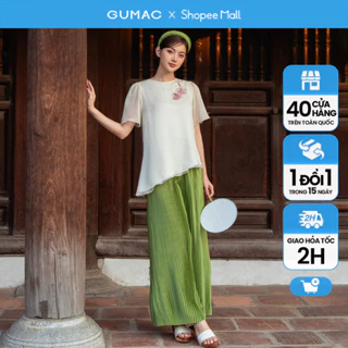 Quần ống rộng dập ly thời trang GUMAC QD12084