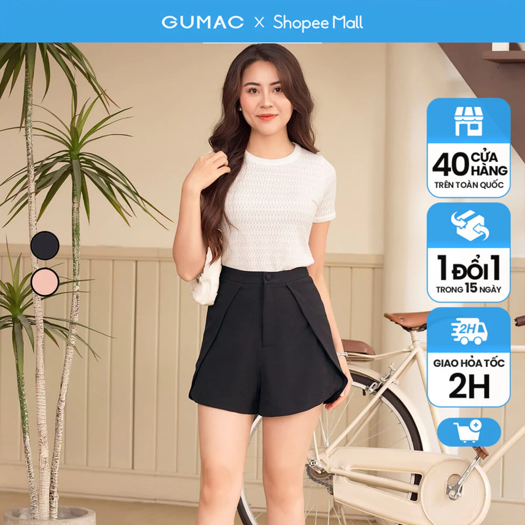 Quần short đắp vạt thời trang GUMAC QD06065