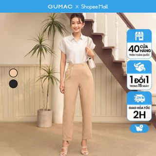 Quần ống đứng xếp lưng thời trang GUMAC QD06038