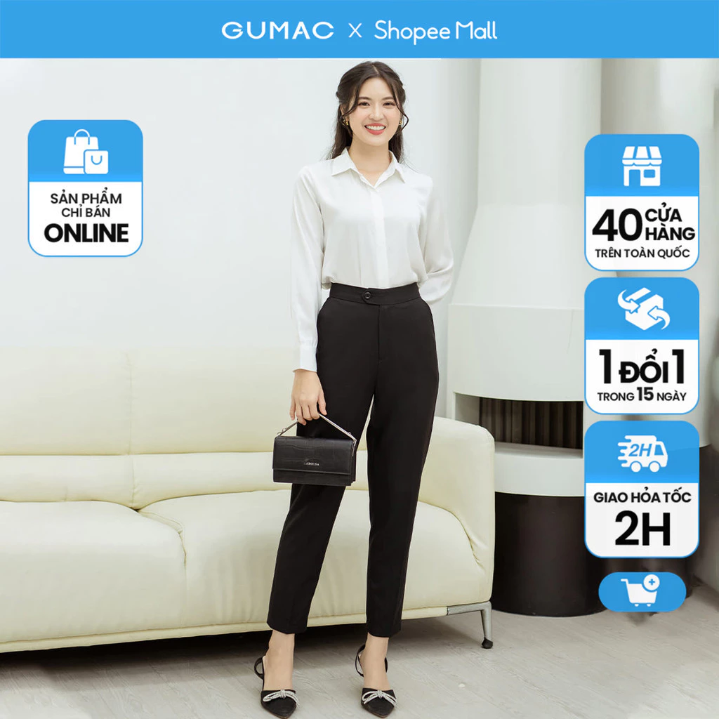 Quần ống đứng lưng kiểu GUMAC QD08049