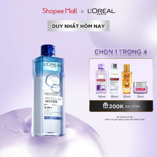 Nước tẩy trang và làm sạch sâu 3-in-1 L'Oreal Paris  Micellar Water 400ml