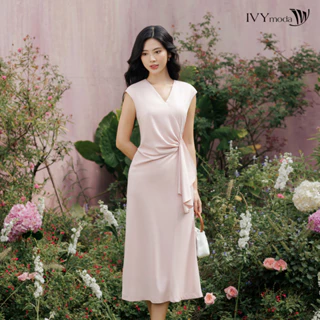 Đầm ôm xếp hoa eo nữ IVY moda MS 41M8424