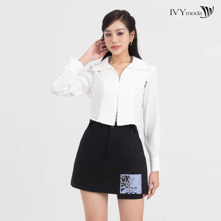 Chân váy A phối họa tiết IVY moda MS 31B9501