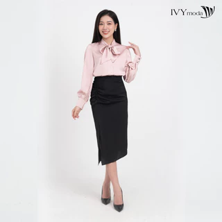 Chân váy Midi nhún sườn IVY moda MS 30M8491