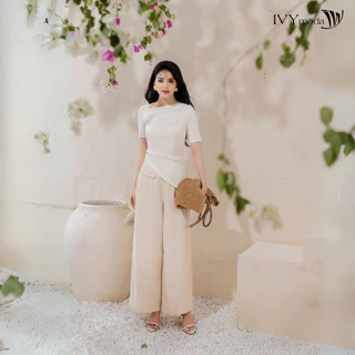 Quần suông phối túi giả nữ IVY moda MS 21M7883