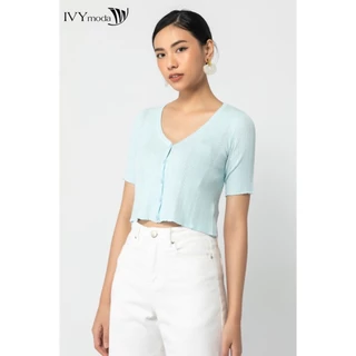 Áo len nữ croptop tay lỡ IVY moda MS 77B8037