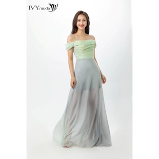 Đầm dạ hội lụa trễ vai IVY moda MS 45S2704