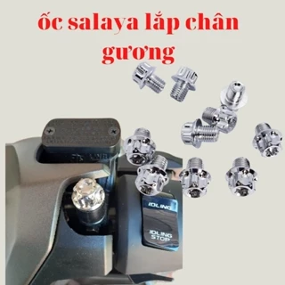 Ốc Salaya inox 304 Chân Kính Chân Gương chân 10li gắn cho nhiều dòng xe như wave, dream, exciter, winner ...