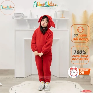 Bộ nỉ thu đông tai thỏ đáng yêu ALBER KIDS cho bé gái 2,3,4,5,6,7,8,9,10,11,12 tuổi [AG0115]