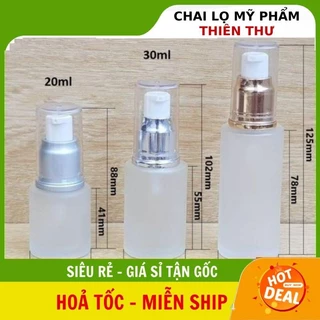 Chai Chiết Mĩ Phẩm Thủy Tinh Mờ Vai Ngang Xịt Giọt 20ml,30ml,50ml Đựng Kem Dưỡng Da ❣️