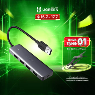 Hub mở rộng USB/Type C sang 4 cổng USB 3.0 UGREEN CM219 Hỗ trợ cổng nguồn Micro USB | Tốc độ truyền tải 5Gbps