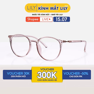 Gọng kính mắt tròn nam nữ Lilyeyewear chất liệu nhựa dẻo thanh mảnh nhẹ nhàng 52313