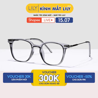 Kính gọng vuông nam nữ LILYEYEWEAR chất liệu kim loại không gỉ thanh mảnh màu sắc thời trang 21027