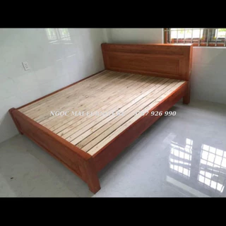 Giường gỗ sồi cao cấp gọn gàng, giường ngủ gỗ tự nhiên 1m6x2m, 1m8x2m - bh 12