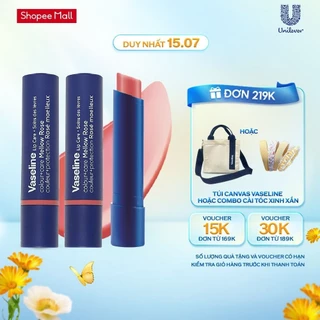 Combo 2 Son dưỡng môi Vaseline Colour+Care Mellow Rose 3g (Cam)