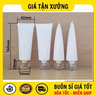 Tuýp Chiết Mỹ Phẩm ❣️SỈ SIÊU RẺ❣️ Tuýp Nhựa (Tube) 100ml Nắp Hột Xoàn Đa Giác Vàng, Bạc Chiết Sữa Rửa Mặt, Dầu Gội