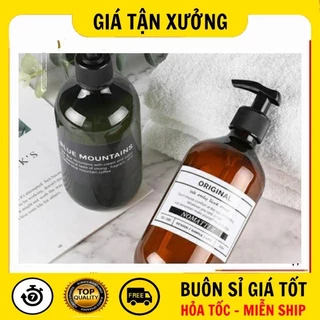 [SỈ SIÊU RẺ] Chai Nhựa Pet Vòi Nhấn 500ml Bầu Nâu, Rêu Chiết Dầu Gội, Sữa Tắm , Lọ Chiết Mỹ Phẩm