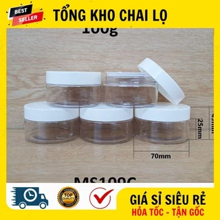 [RẺ VÔ ĐỊCH] Hủ Hộp Đựng Kem ❤ Hũ Nhựa Pet Trong Nắp Trắng 50g 100g 200g 250g Đựng Mỹ Phẩm, Thực Phẩm, Đồ Khô, Ngũ Cốc