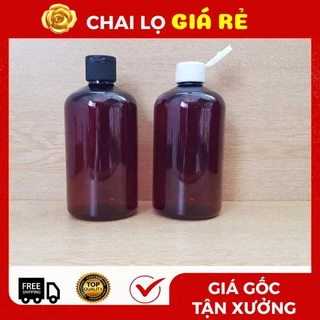 Chai Lọ Nhựa Nắp Bật ❣️ Nhựa Pet Nắp Bật 500ml KA Lùn Chiết Mỹ Phẩm, Đựng Dầu Gội, Sữa Tắm