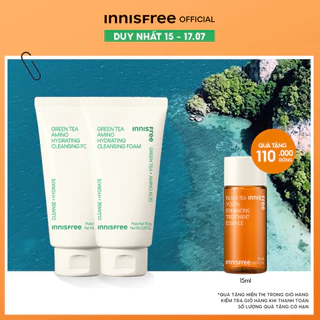 Bộ 2 Sữa rửa mặt làm sạch và cấp ẩm từ trà xanh Innisfree Green Tea Hydramino Cleansing Foam 150g [NEW 2023]