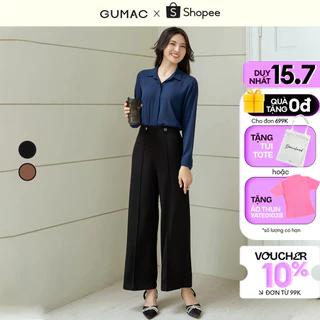 Quần tây nữ công sở dáng suông chiết ly GUMAC QD03058 - QD08021