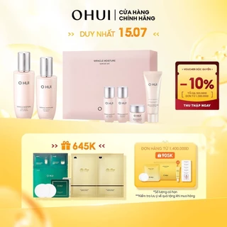 [Limited Edition] Bộ dưỡng ẩm căng mượt sáng da toàn diện 6 món OHUI Miracle Moisture Pink Barrier Set 367ml