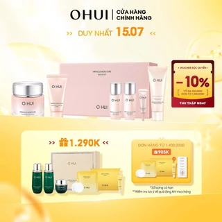 [Limited Edition] Bộ kem dưỡng ẩm căng mượt sáng da toàn diện 6 món OHUI Miracle Moisture Pink Barrier Set 169ml