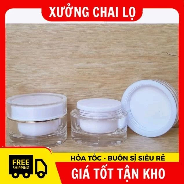 Hũ Hộp Chiết Kem Tròn RC 5g,10g,20g,30g Có Nắp Lót Đựng Mỹ Phẩm ,