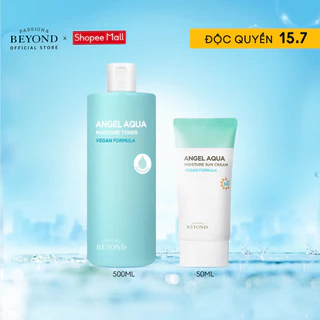 Combo Kem Chống Nắng Angel Aqua Moisture Sun Cream 50ml + Nước Hoa Hồng ANGEL AQUA MOISTURE TONER 500ml