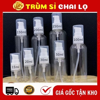 [TRÙM SỈ] Chai Chiết Mỹ Phẩm ❤ Chai Nhựa Pet Xịt Giọt 20ml,30ml,50ml,100ml,150ml,200ml,250ml Chiết Mỹ Phẩm Du Lịch