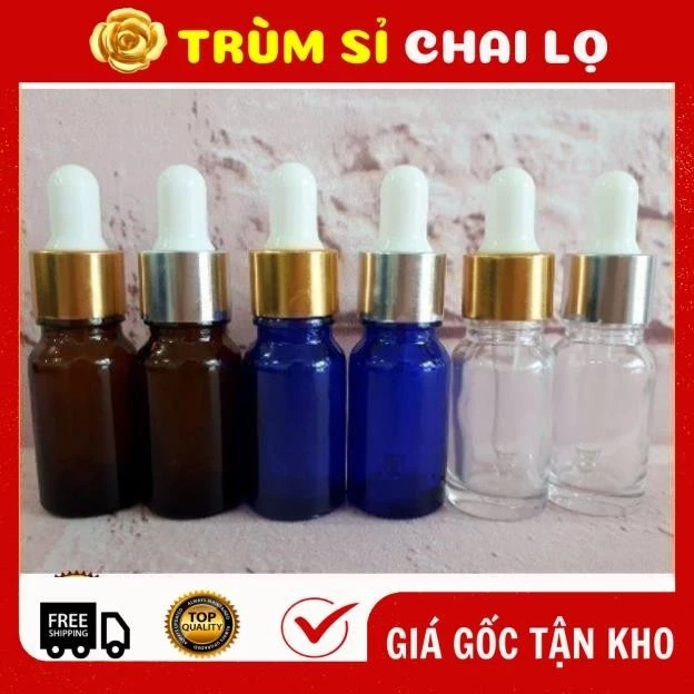 [TRÙM SỈ] Lọ Chiết Serum ✵ [5ml,10ml,15ml,20ml,30ml] Lọ Đựng Tinh Dầu Bóp Giọt Khoen Vàng,Bạc,Đen Chiết Mỹ Phẩm.