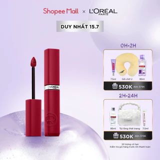 SON KEM LÌ NHẸ MÔI, 16H LÂU TRÔI, CHUẨN MÀU CĂNG MƯỚT L’OREAL PARIS INFALLIBLE MATTE RESISTANCE 5ML