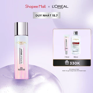 NƯỚC DƯỠNG THÚC ĐẨY TÁI TẠO DA, LÀN DA TRÔNG SÁNG VÀ CĂNG MỊN L’OREAL PARIS GLYCOLIC BRIGHT PEELING TONER 128ml