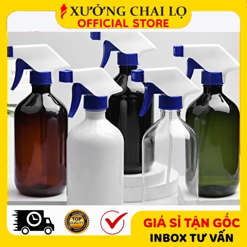 Chai Vòi Xịt Kính ❣️BUÔN SỈ RẺ❣️ [500ml] Chai Nhựa Pet Vòi Xịt Kính 500ml Bầu Rỗng Chiết Mỹ Phẩm