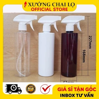 Chai Lọ Vòi Xịt Kính ❣️BUÔN SỈ RẺ❣️ Chai Lọ Nhựa Pet Vòi Xịt Kính 500ml Cao Rỗng Chiết Mỹ Phẩm, Dung Dịch .